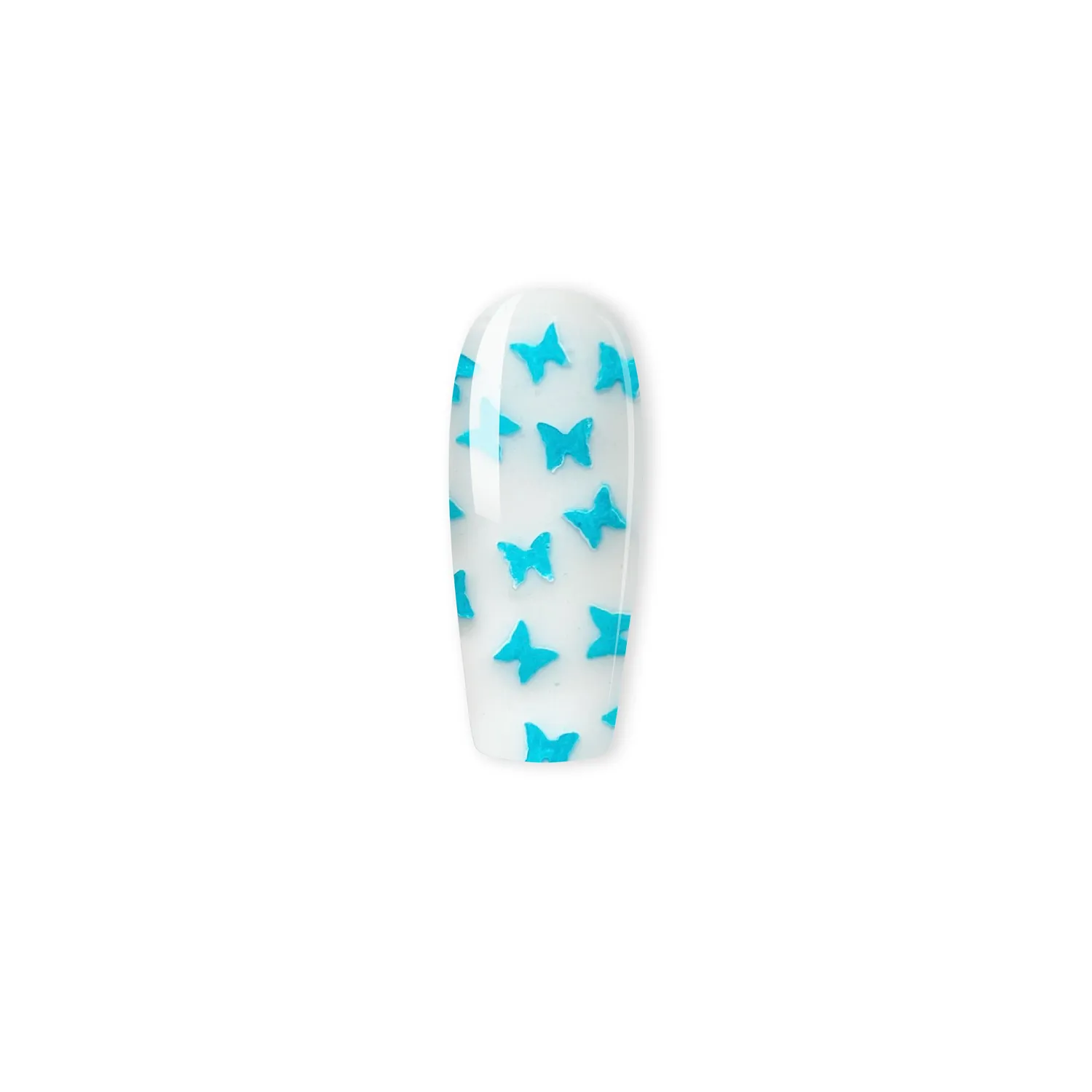 Clear Jelly Stamper Flutter Blue top coat med sommerfugle