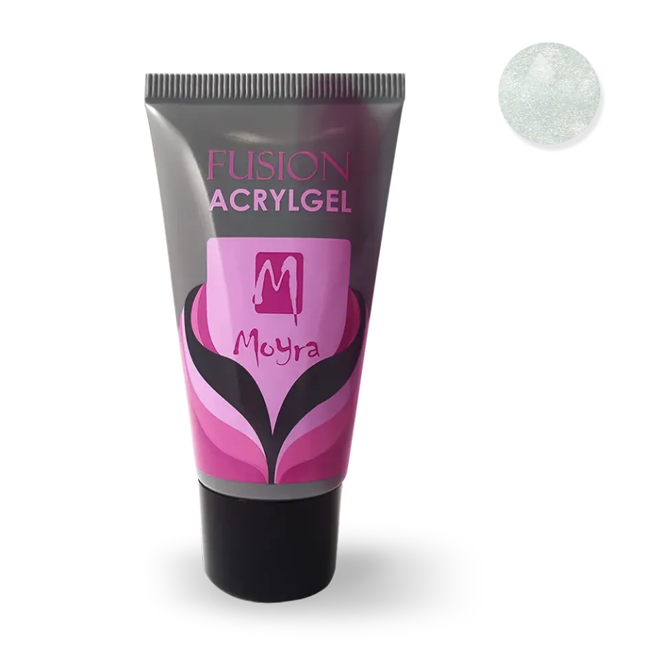Moyra Fusion Colour Acrylgel No. 201 White Shell 30 ml hvid
