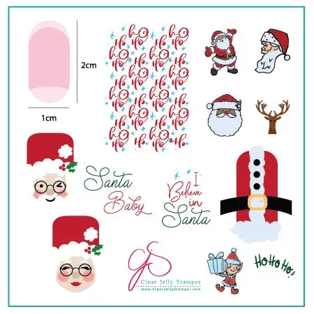 Clear Jelly Stamper CjSC-34 Classic Santa stamping plade 8x8