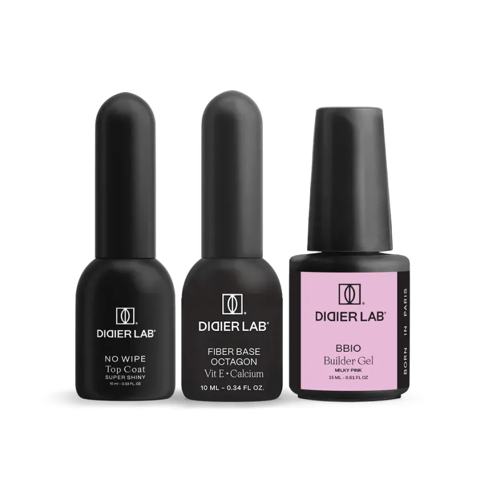 Didier Lab BBIO Milky Pink sæt med base og top coat