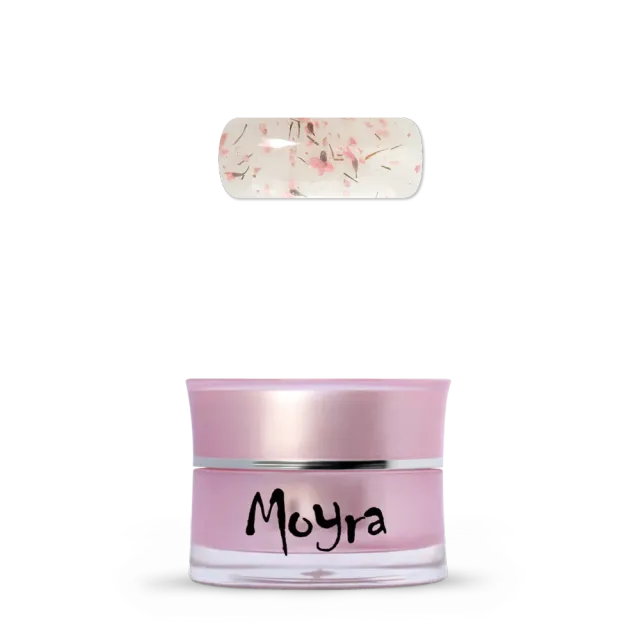 Moyra Flower No. 01 builder gel klar med lyserøde blomster