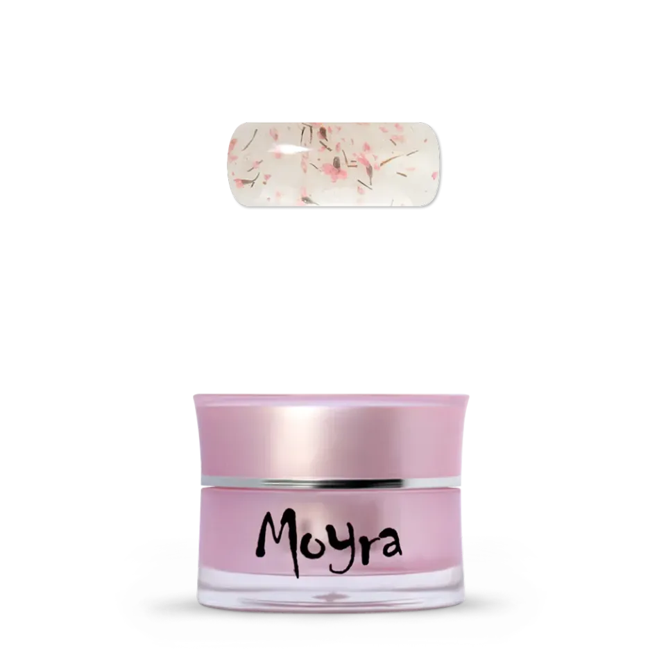 Moyra Flower No. 01 builder gel klar med lyserøde blomster
