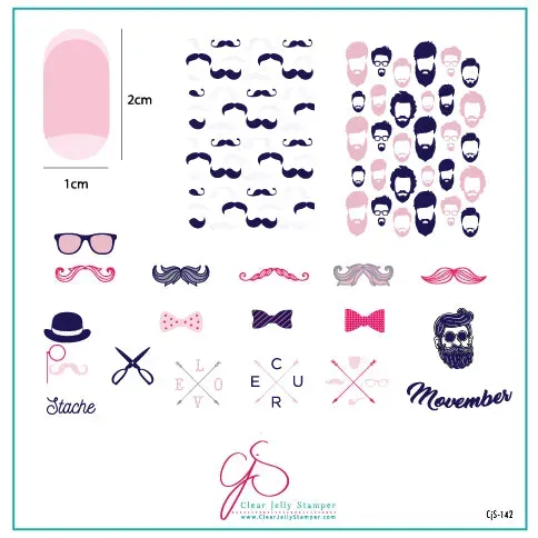 Clear Jelly Stamper CjS-142 Hippest Movember stempelplade