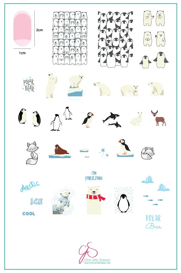 Clear Jelly Stamper Arctic Holiday CjSC-39 stampingplade isbjørn