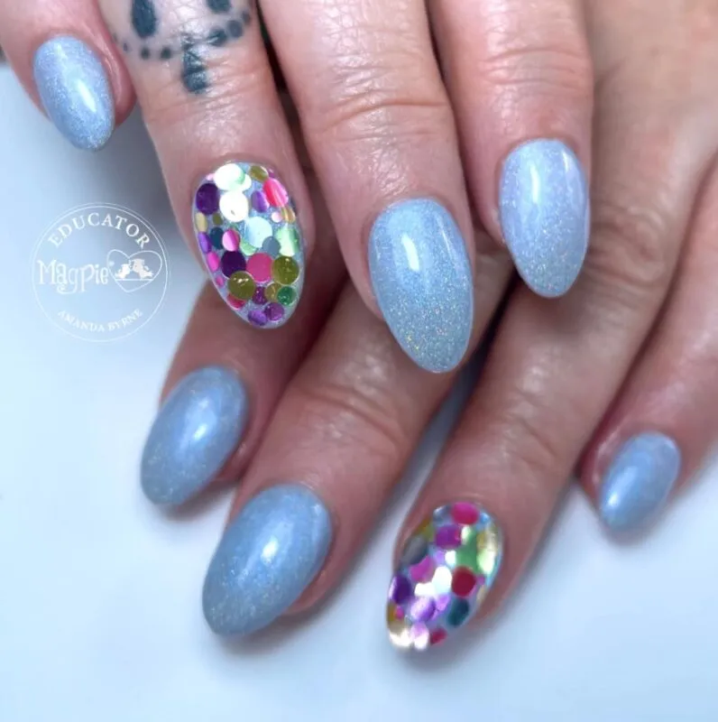 Indigo Nails Circles Rainbow Holo neglitter