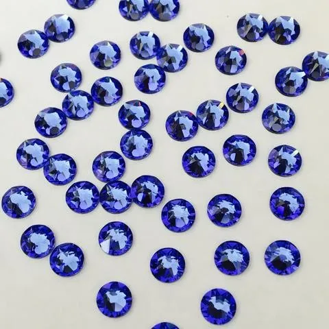 Beautystones Sapphire neglekrystaller flat back mørkeblå
