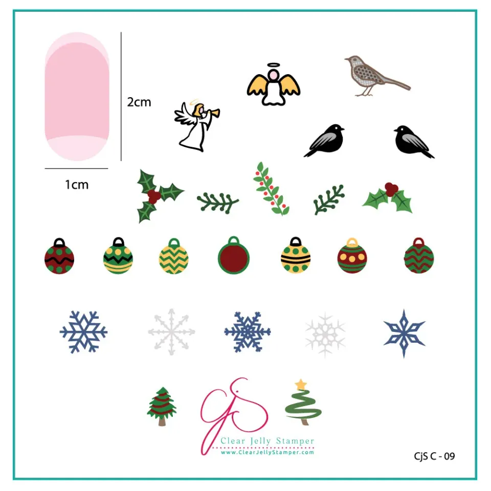 Clear Jelly Stamper C-09 stampingplade jul 6cm