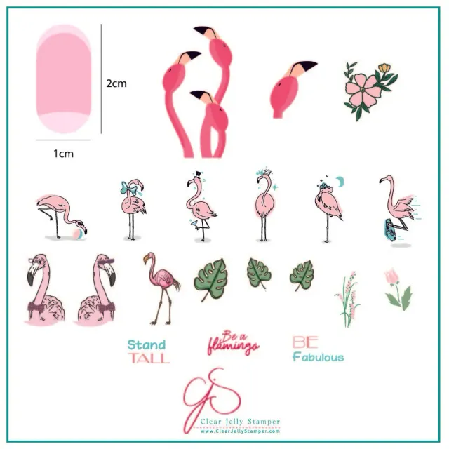 Clear Jelly Stamper CjS-93 Lil Flamingo stampingplade