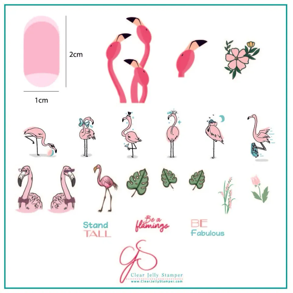 Clear Jelly Stamper CjS-93 Lil Flamingo stampingplade