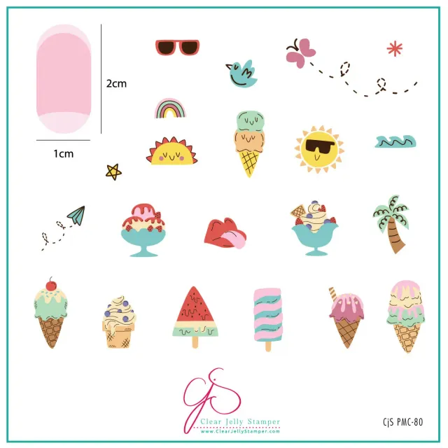 Clear Jelly Stamper Plate of Month juli 2023 sæt 8cm