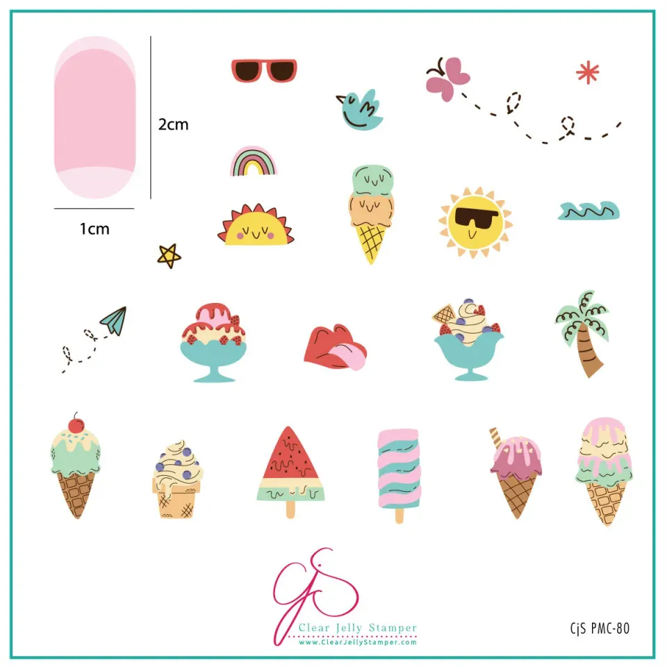 Clear Jelly Stamper Plate of Month juli 2023 sæt 8cm