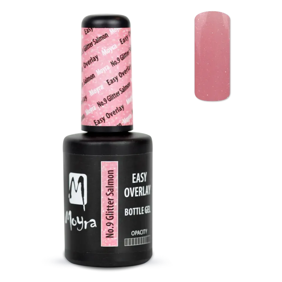 Moyra Easy Overlay No.9 Glitter Salmon gel 10 ml glitter