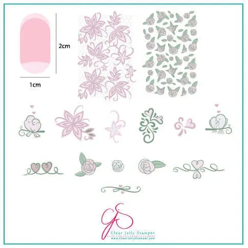 Clear Jelly Stamper Lace Floral CjSV-25 stampingplade blomster 8cm