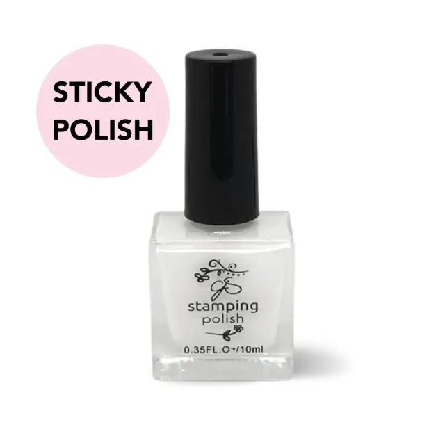 Moonflair Sticky Polish 01 stampinglak hvid 10 ml dækkende