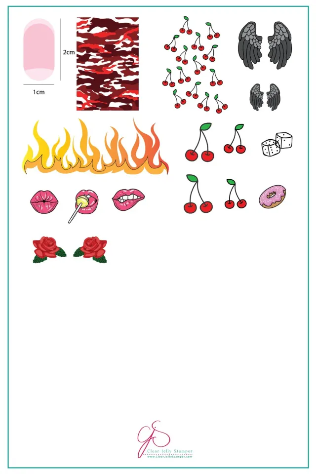 Clear Jelly Stamper Boujee CjS-87 stampingplade med flammer