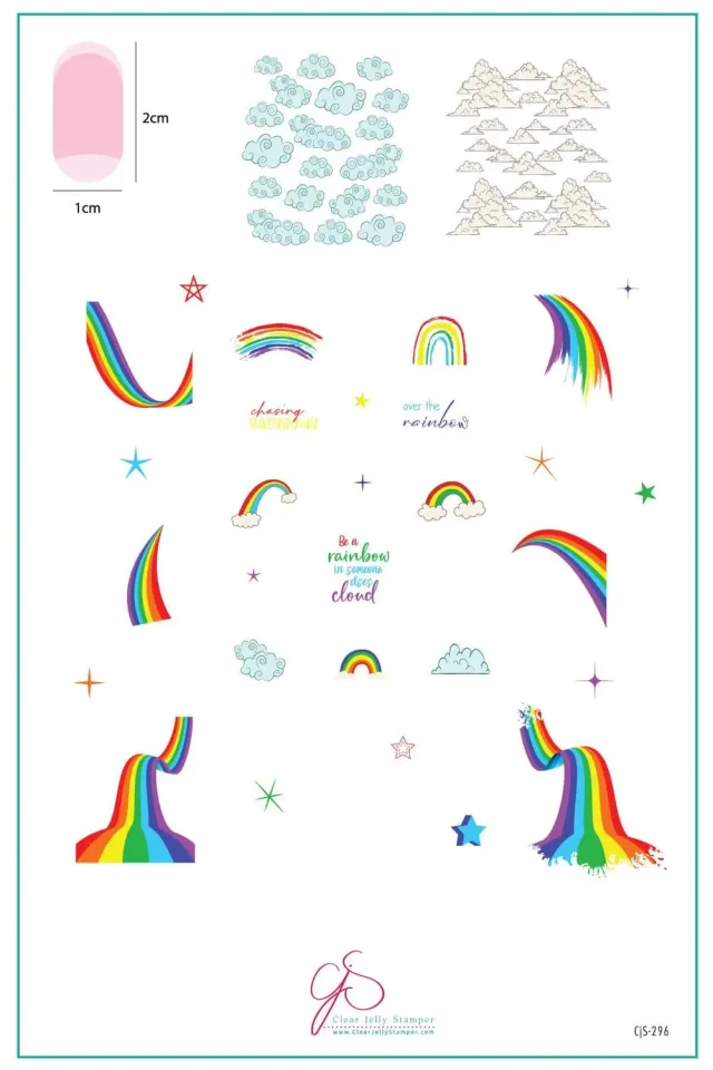 Clear Jelly Stamper Chasing Rainbows CjS-296 stempelplade 14,5x9,5