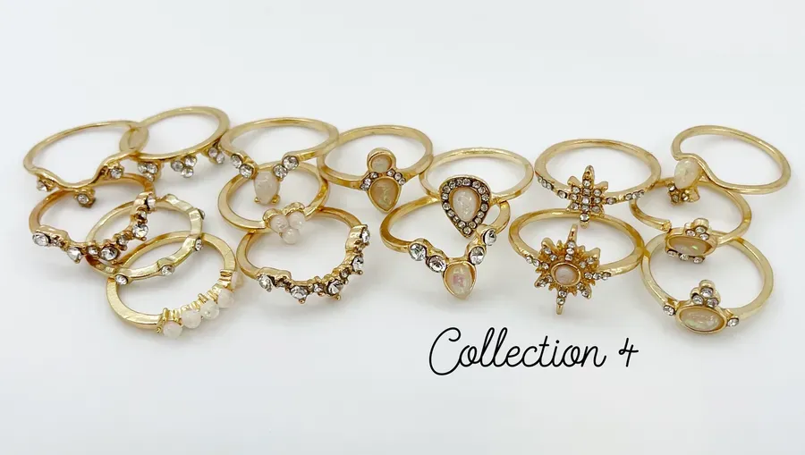 Clear Jelly Stamper KoKo & Claire Collection 4 ringe 9-11 stk guld