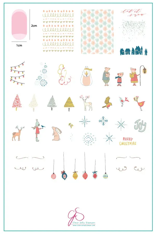 Clear Jelly Stamper Happy Holiday CjSC-31 stampingplade jul