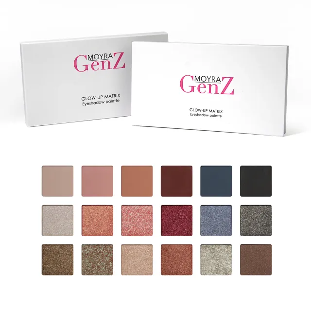 Moyra GenZ Glow-up Matrix øjenskyggepalette 18 farver