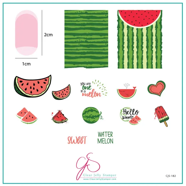 Clear Jelly Stamper CjS-182 One in a Melon stampingplade 8x8