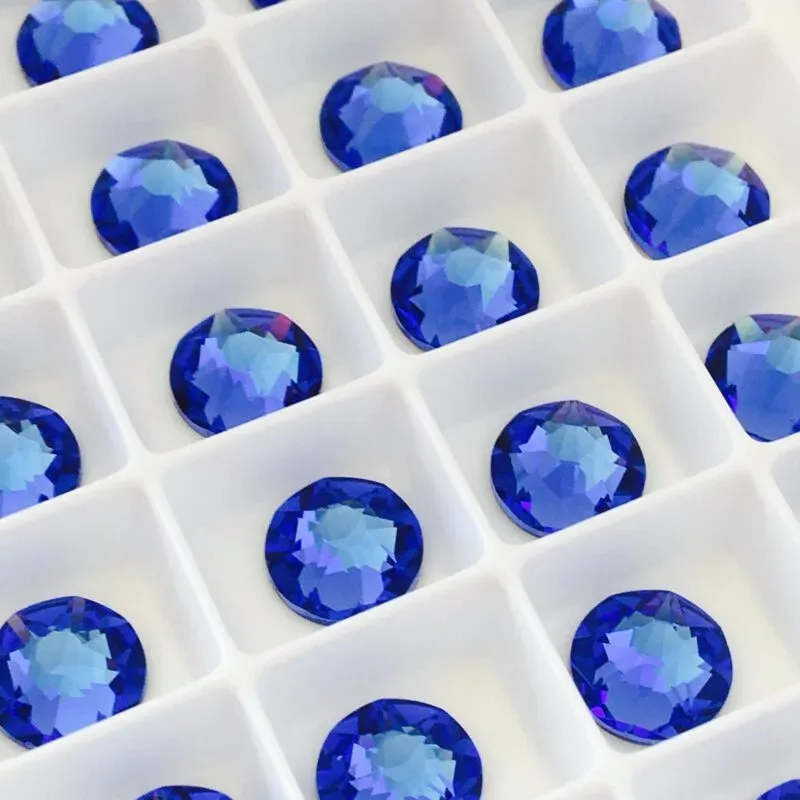 Beautystones Sapphire neglekrystaller flat back mørkeblå