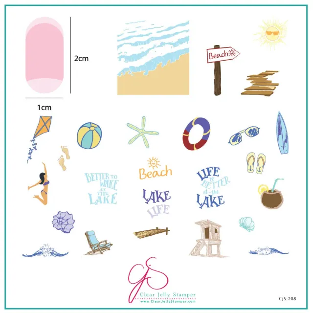 Clear Jelly Stamper Lake Life CjS-208 stampingplade 8x8 cm
