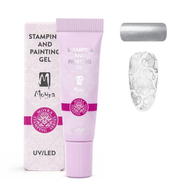 Moyra Stamping painting gel 19 Silver 7 g sølv