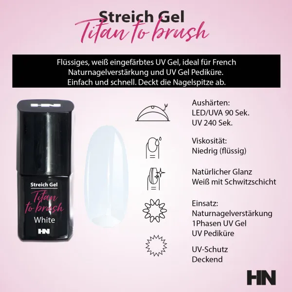 Nail Supply Gel in a Bottle Streich UV gel White 10g hvid