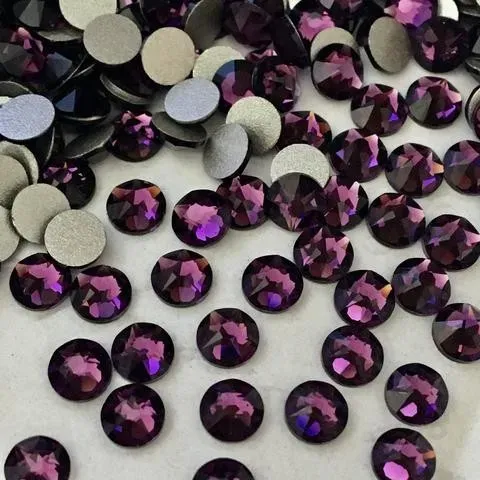 Beautystones Amethyst neglekrystaller lilla flat back sten