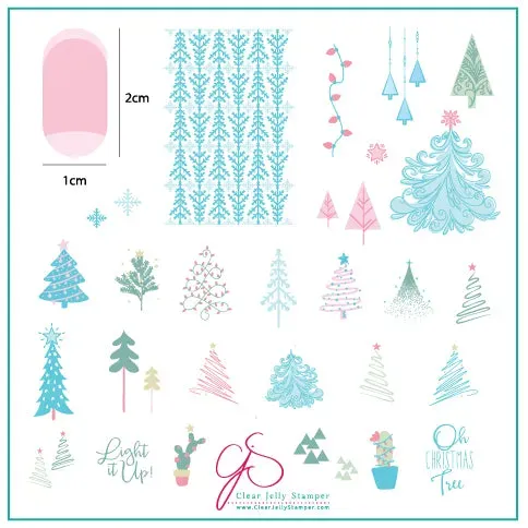 Clear Jelly Stamper CjSC-44 Oh Christmas Tree stampingplade jul 8cm