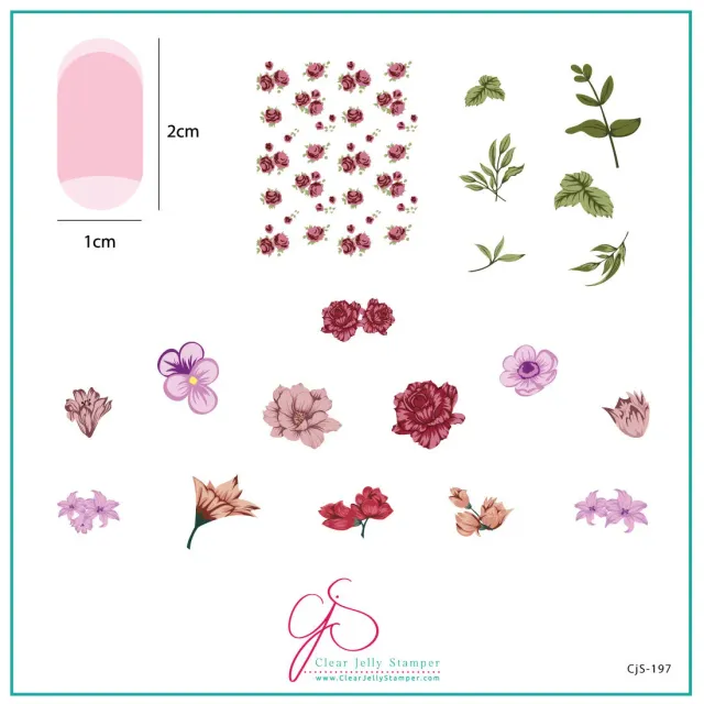 Clear Jelly Stamper CjS-197 Itty Bitty Blooms stampingplade 8x8 cm