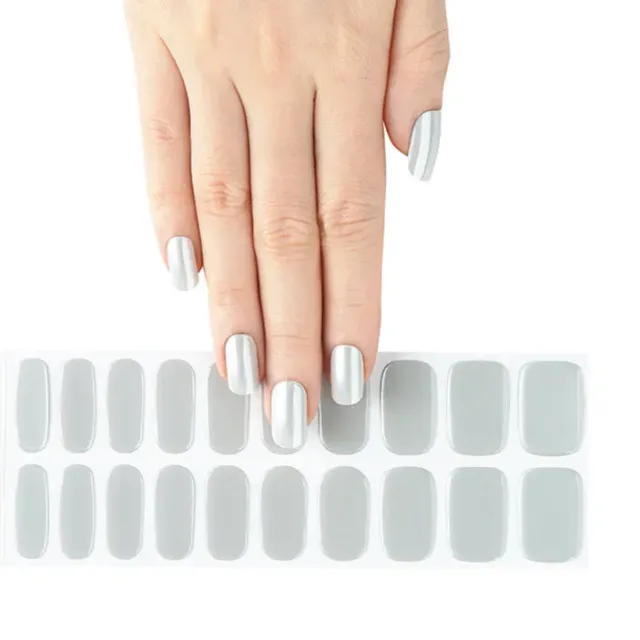 Clear Jelly Stamper Gel-ly Wraps 187 neglewraps sølv shimmer 20 stk