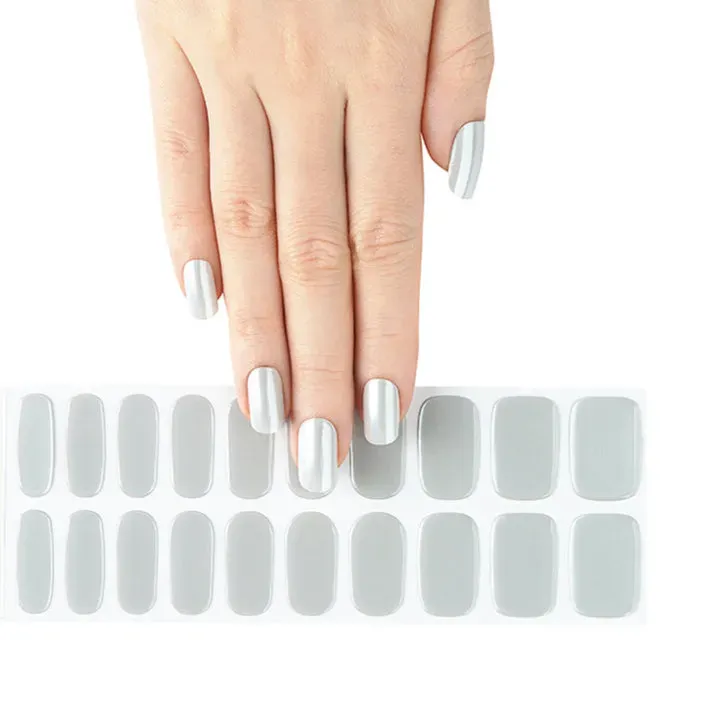Clear Jelly Stamper Gel-ly Wraps 187 neglewraps sølv shimmer 20 stk