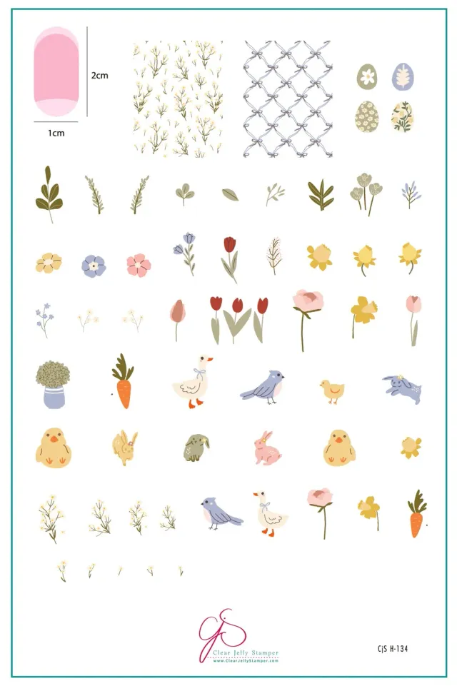 Clear Jelly Stamper CjSH-134 Easter Meadow plade 14x9