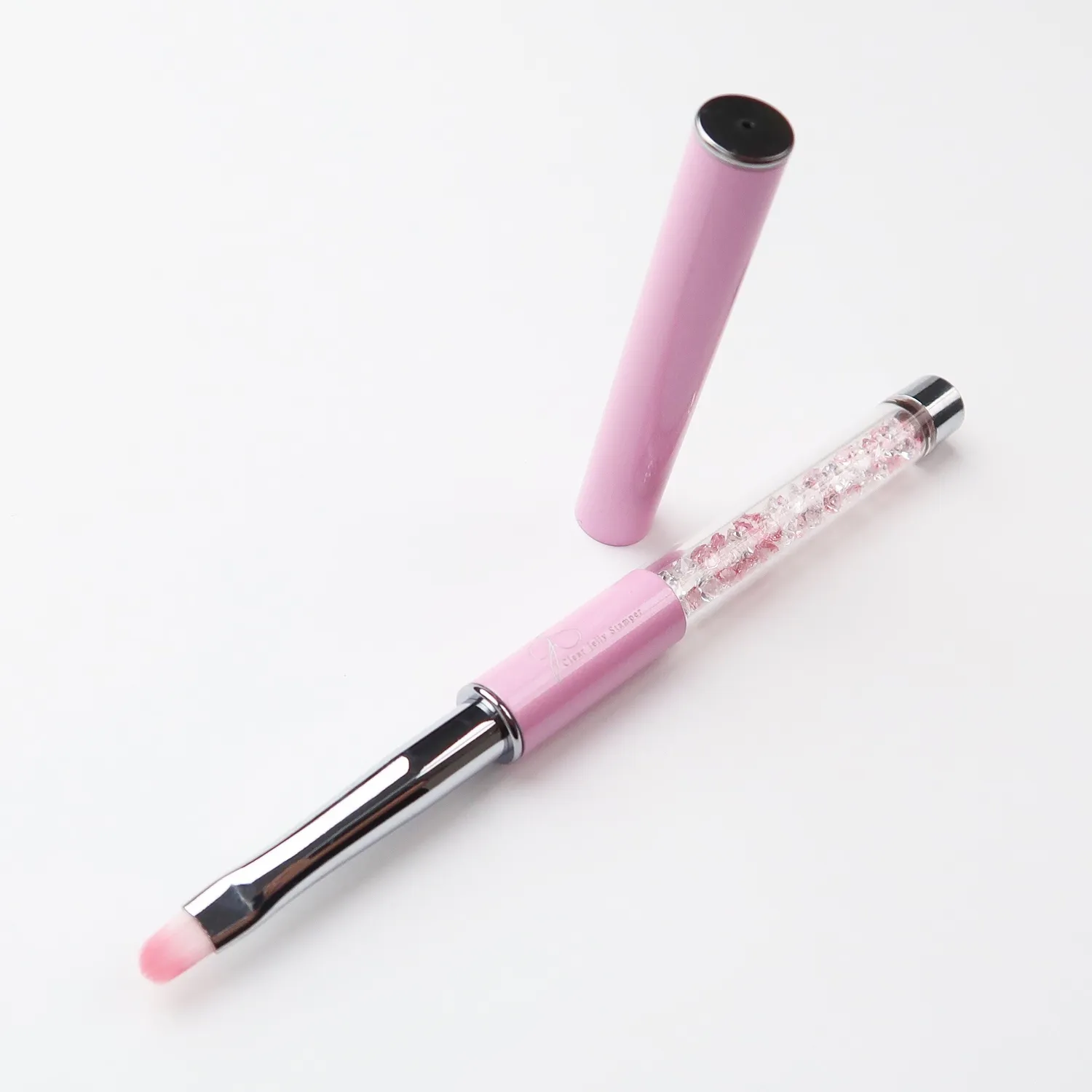 Clear Jelly Stamper Pink Short Bristle rensebørste pink kort