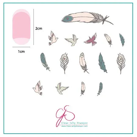 Clear Jelly Stamper CjS-31 Birds of a Feather stempelplade fjer