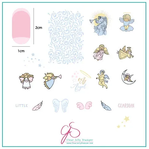 Clear Jelly Stamper Angelic CjSC-37 stampingplade 8x8 engle
