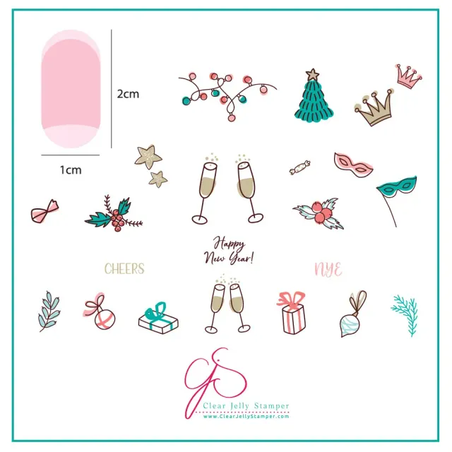 Clear Jelly Stamper Cheers CjS H-61 stampingplade jul 6x6 cm