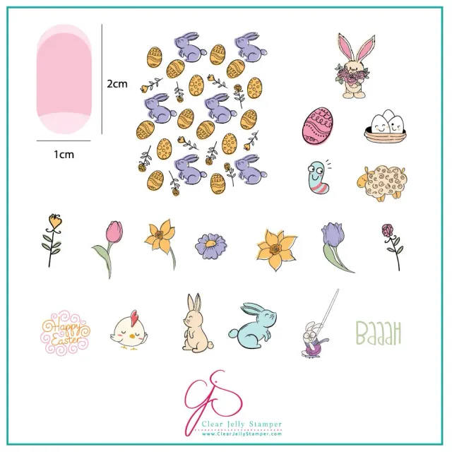 Clear Jelly Stamper Cartoony Easter CjSH-52 stampingplade påske