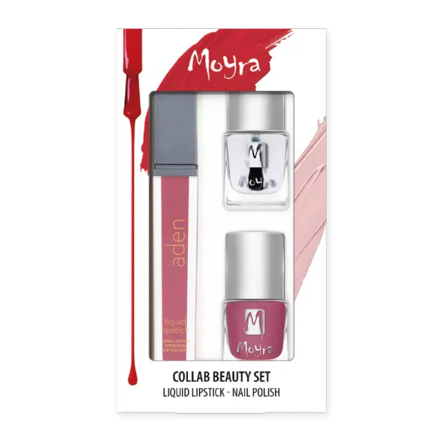 Moyra Collab No.06 neglesæt og læbestift 3 x 7 ml