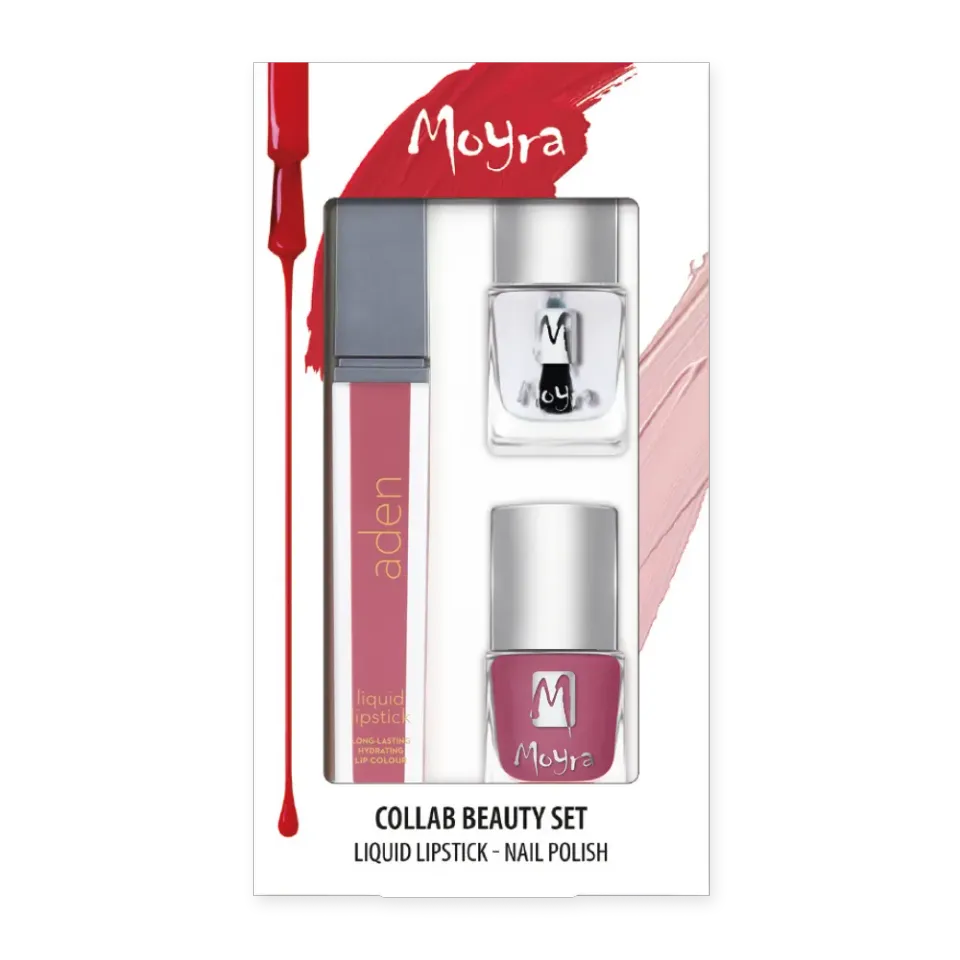 Moyra Collab No.06 neglesæt og læbestift 3 x 7 ml