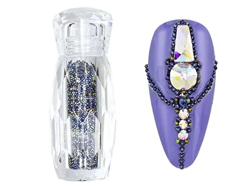 Mline Beauty Crystal Caviar neglepynt micro pearls sort