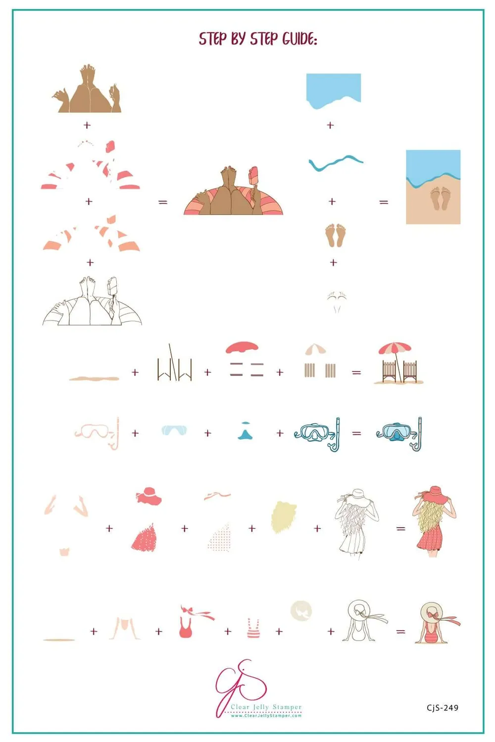 Clear Jelly Stamper CjS-249 Beach stamping plade sommer