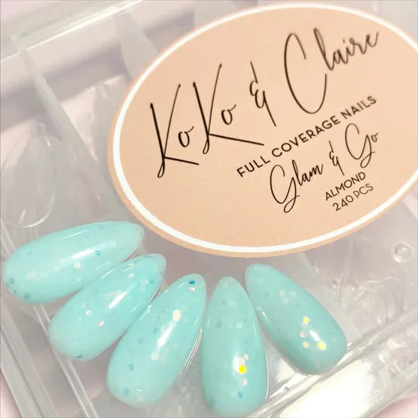 Clear Jelly Stamper Glam & Go negle almond full coverage 50stk