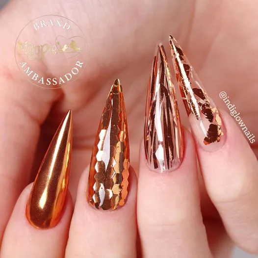Beautystones Eddie-Rose neglefolie metallisk rosa