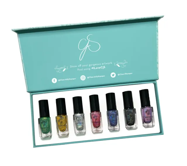 Clear Jelly Stamper Holo stampinglak sæt 7x5 ml H01-H07
