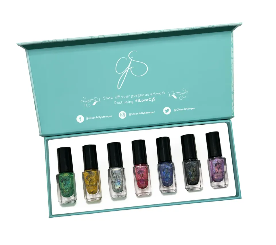 Clear Jelly Stamper Holo stampinglak sæt 7x5 ml H01-H07