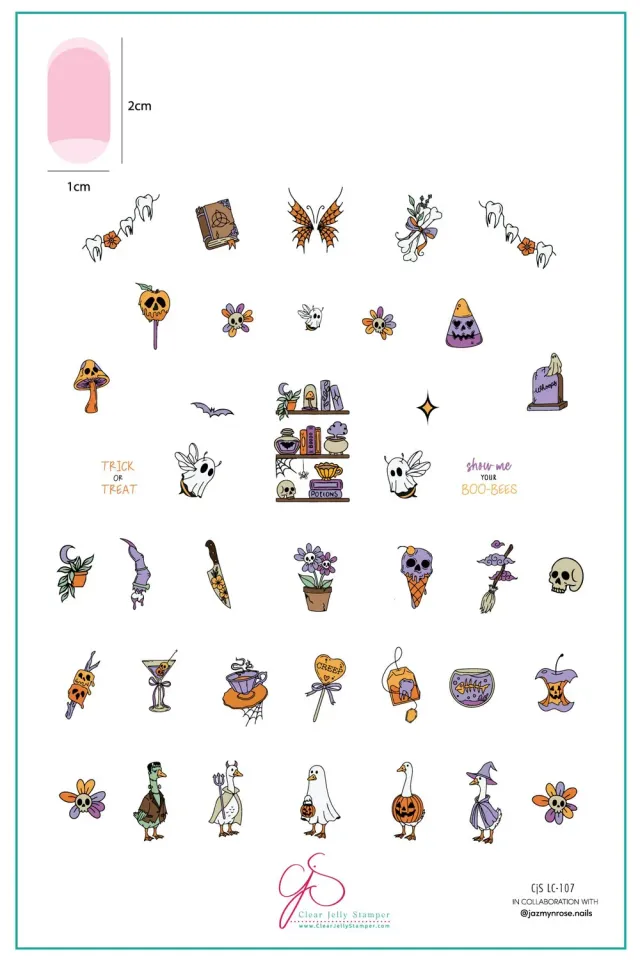 Clear Jelly Stamper LC-107 Honkus Pocus stamping plade halloween
