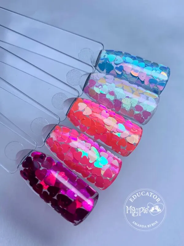 Indigo Nails Blue Hearts neglepynt blå hjerter