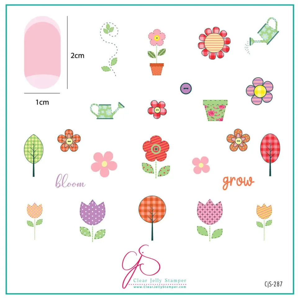 Clear Jelly Stamper Patterned Spring CjS-287 stampingplade blomster